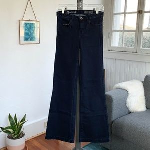 Madewell, wide leg, dark wash denim jeans